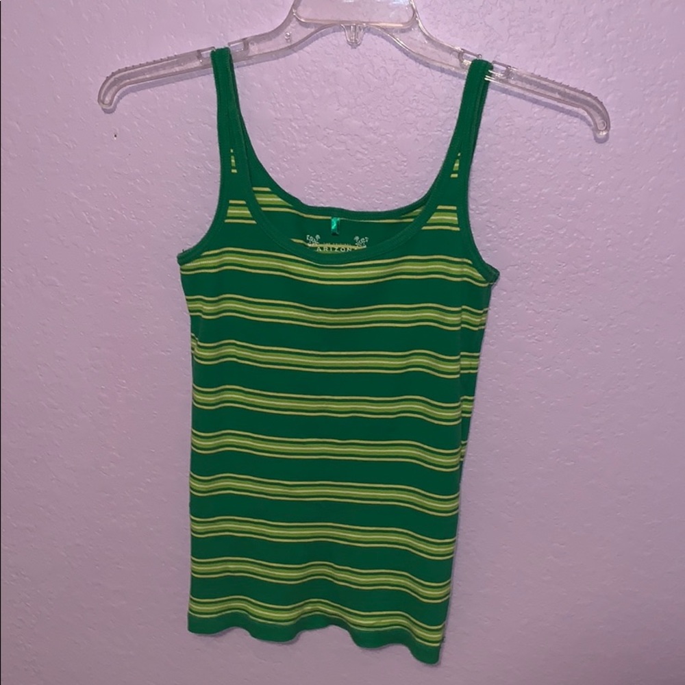 Green striped tank top